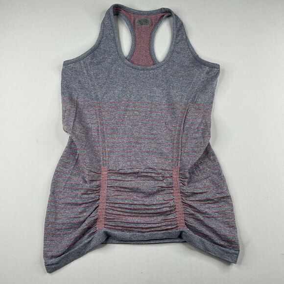 Athleta Fastest Track Gray Orange Stripes - Picture 1 of 6
